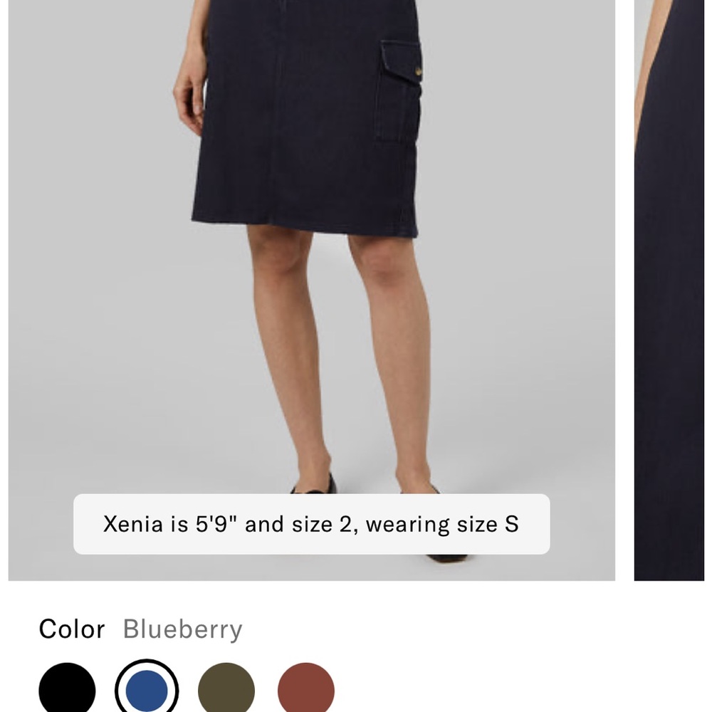 Dark Blue Cargo Pocket A-Line Skirt